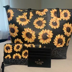 Kate Spade Rare Sunflower large tote purse